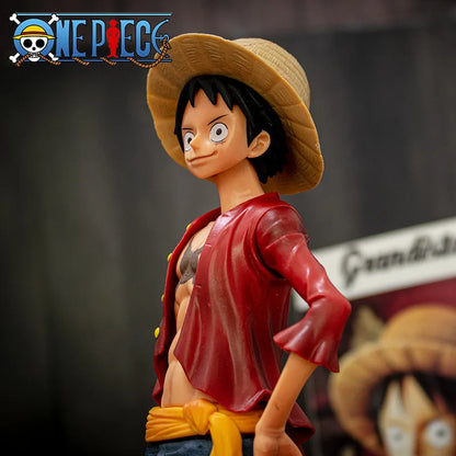 28cm One Piece Straw Hat Monkey D. Luffy Anime Figure (3 Form Faces)