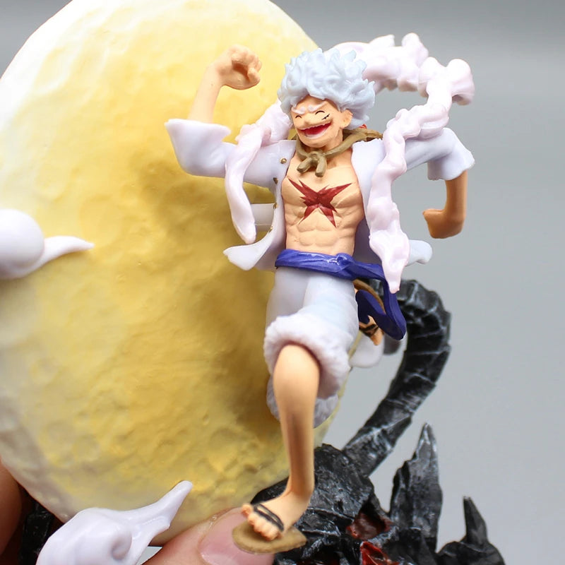 14cm One Piece “Sun God” Nika Monkey D. Luffy (Gear 5th) with Moon Light