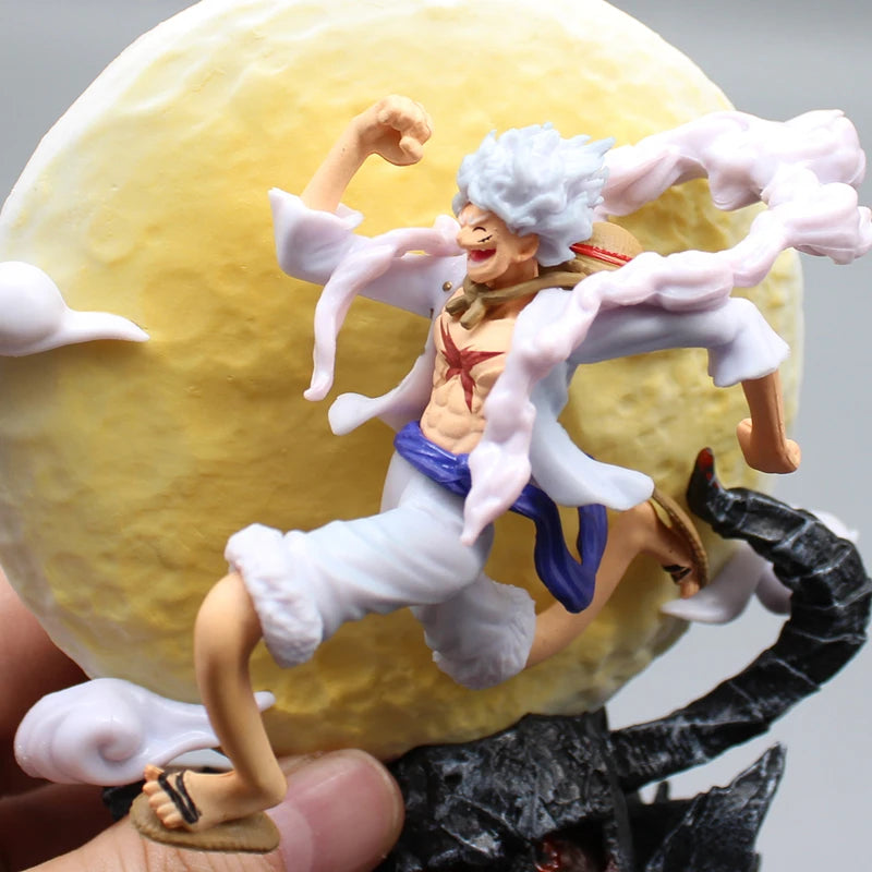 14cm One Piece “Sun God” Nika Monkey D. Luffy (Gear 5th) with Moon Light