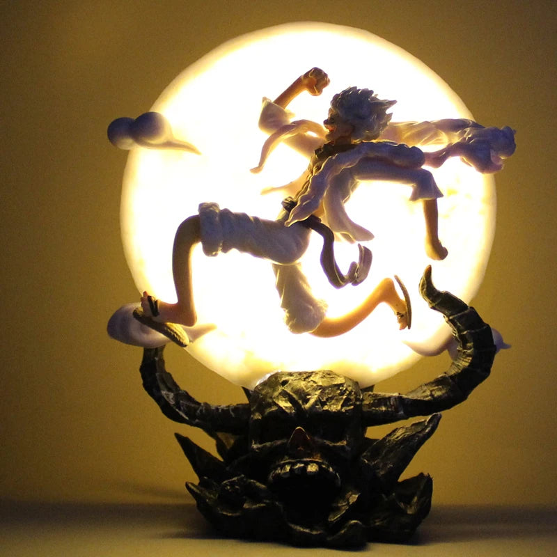 14cm One Piece “Sun God” Nika Monkey D. Luffy (Gear 5th) with Moon Light