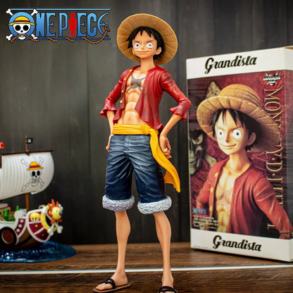 28cm One Piece Straw Hat Monkey D. Luffy Anime Figure (3 Form Faces)